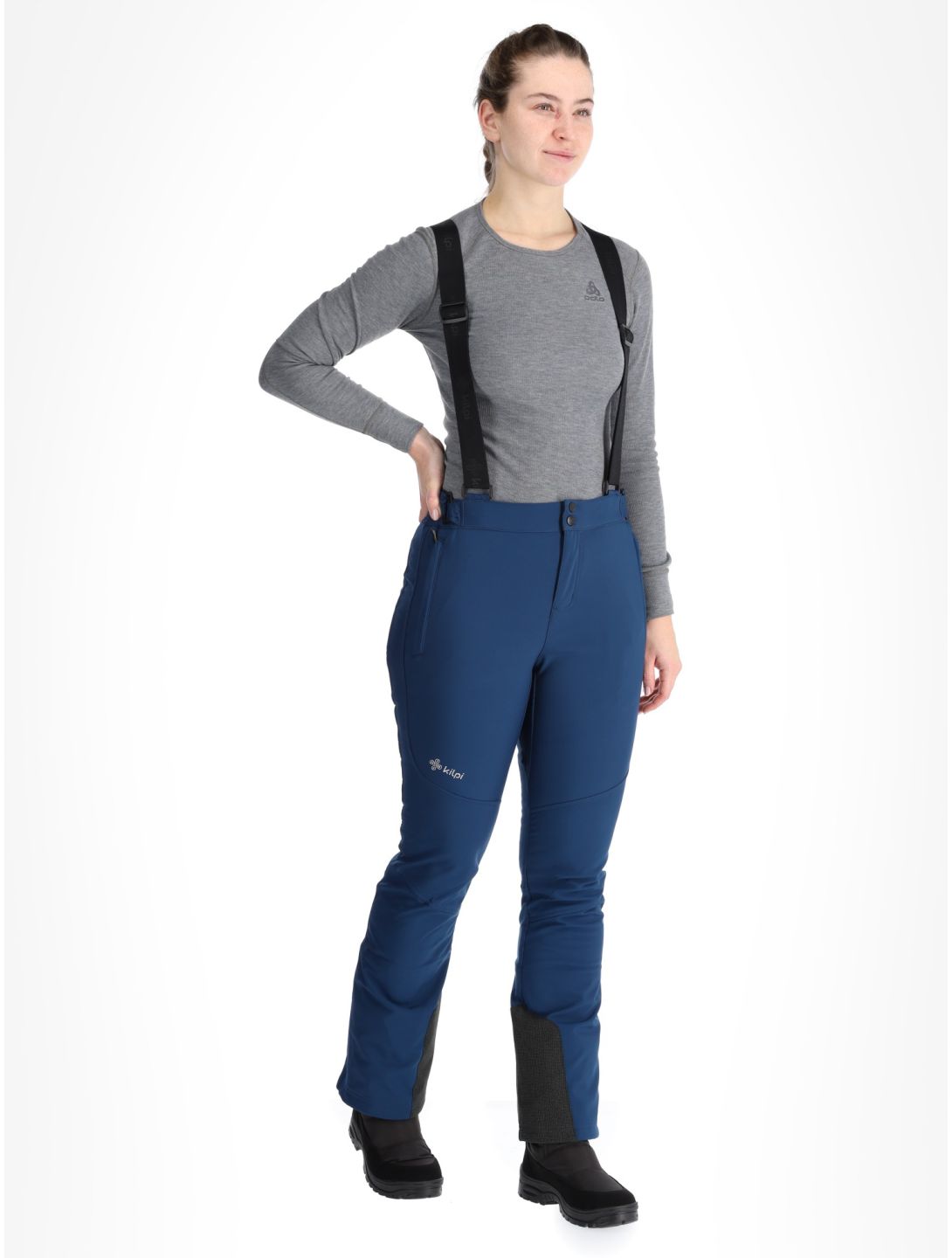 Kilpi, RHEA pantalon de ski en softshell femmes Dark Blue bleu 