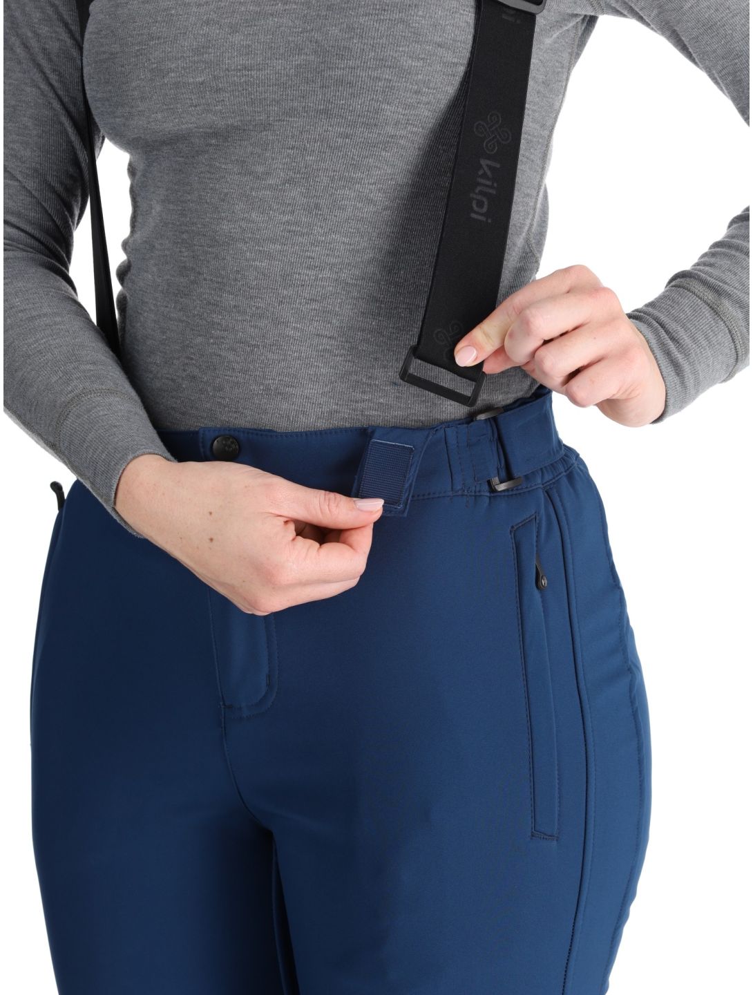 Kilpi, RHEA pantalon de ski en softshell femmes Dark Blue bleu 