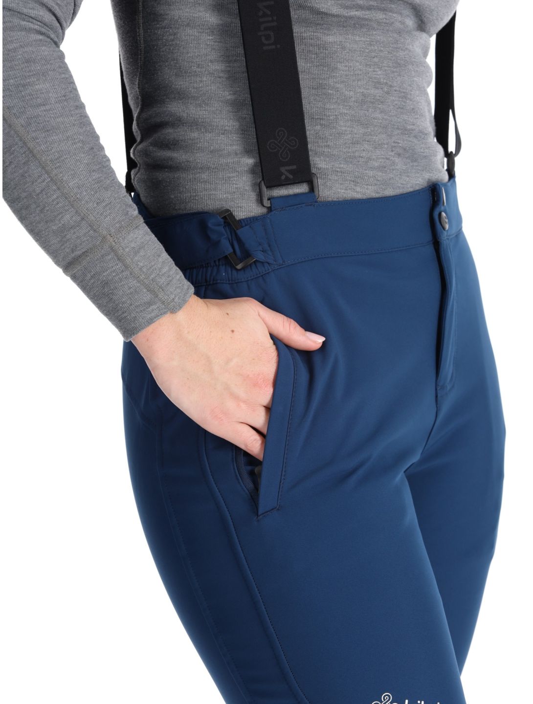 Kilpi, RHEA pantalon de ski en softshell femmes Dark Blue bleu 