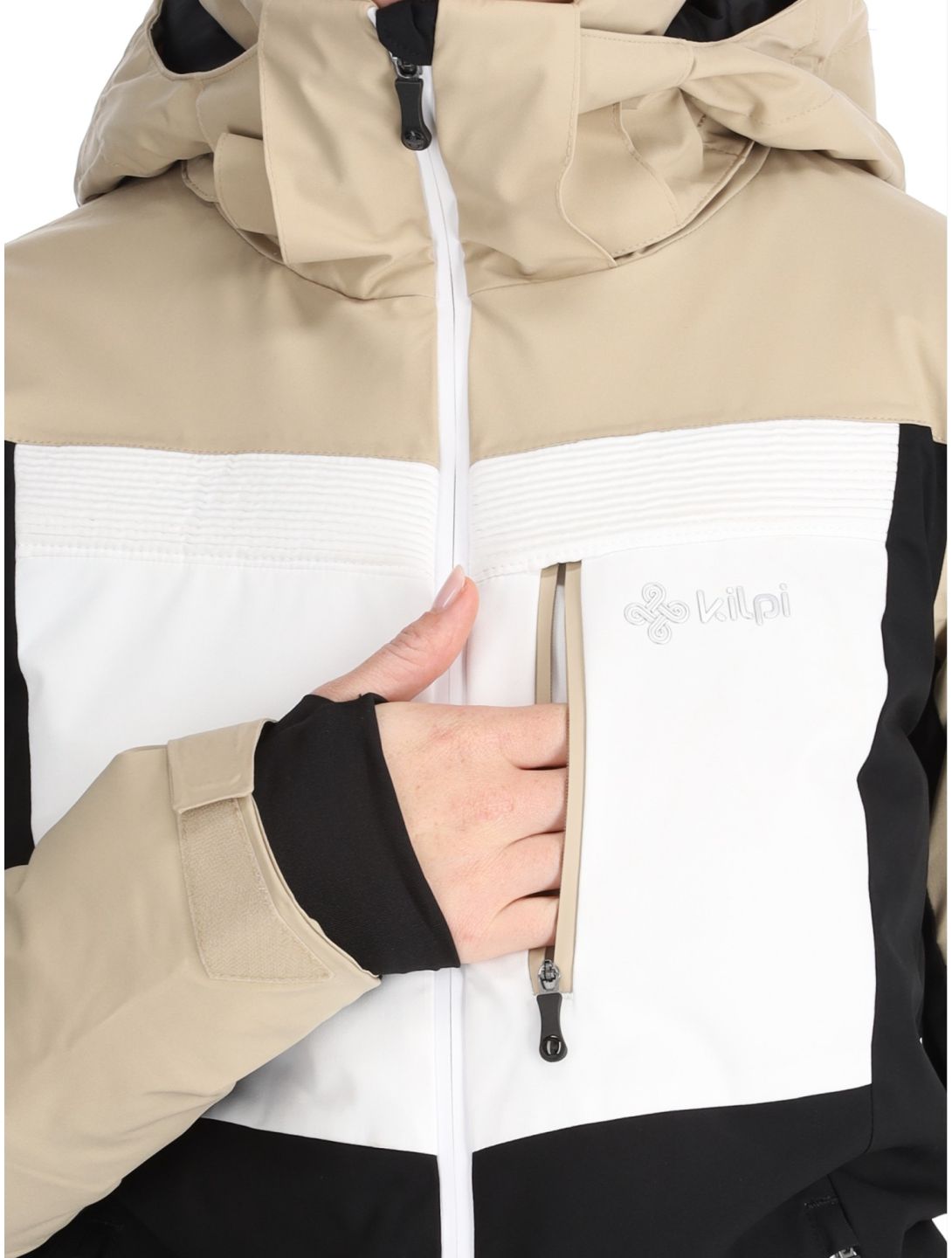 Kilpi, Valera veste de ski femmes Beige beige, blanc, noir 