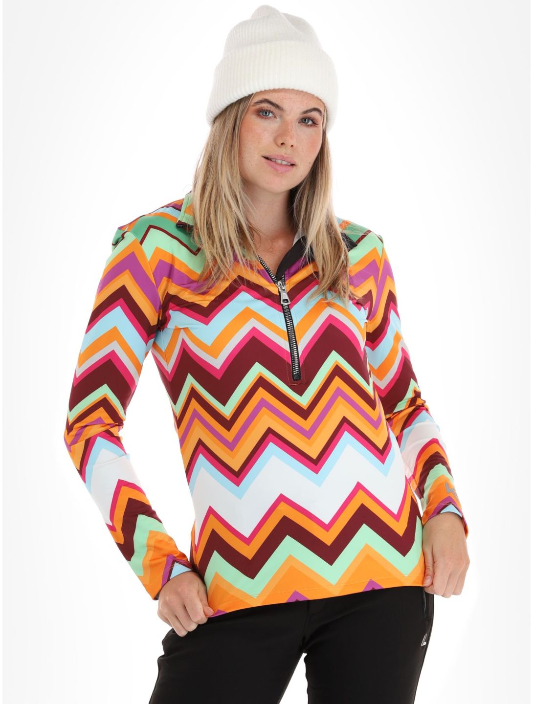 Kou Sportswear, Chevron pull de ski femmes Colourful multicolore, orange, vert 