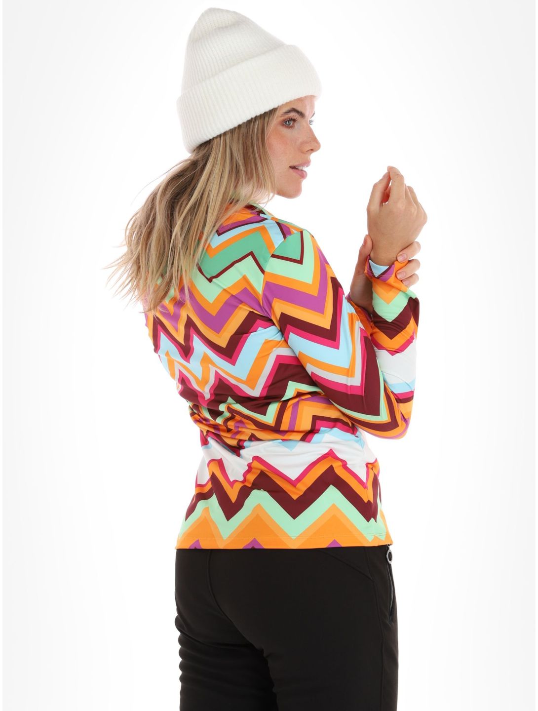 Kou Sportswear, Chevron pull de ski femmes Colourful multicolore, orange, vert 