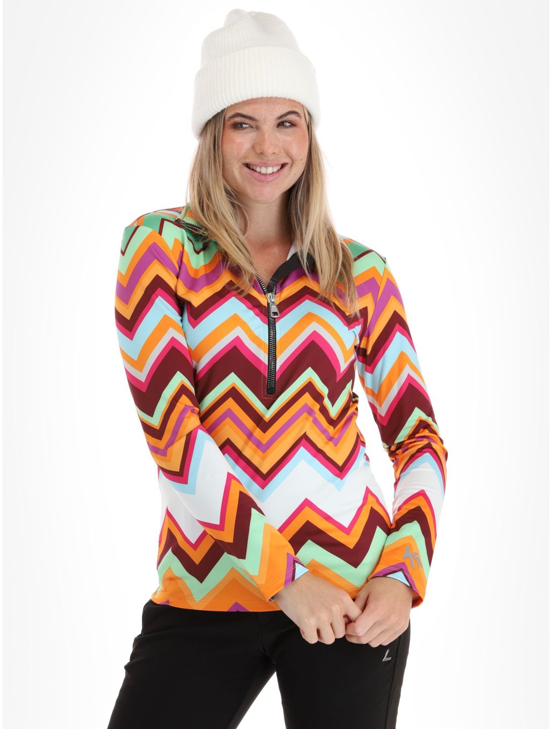 Kou Sportswear, Chevron pull de ski femmes Colourful multicolore, orange, vert 