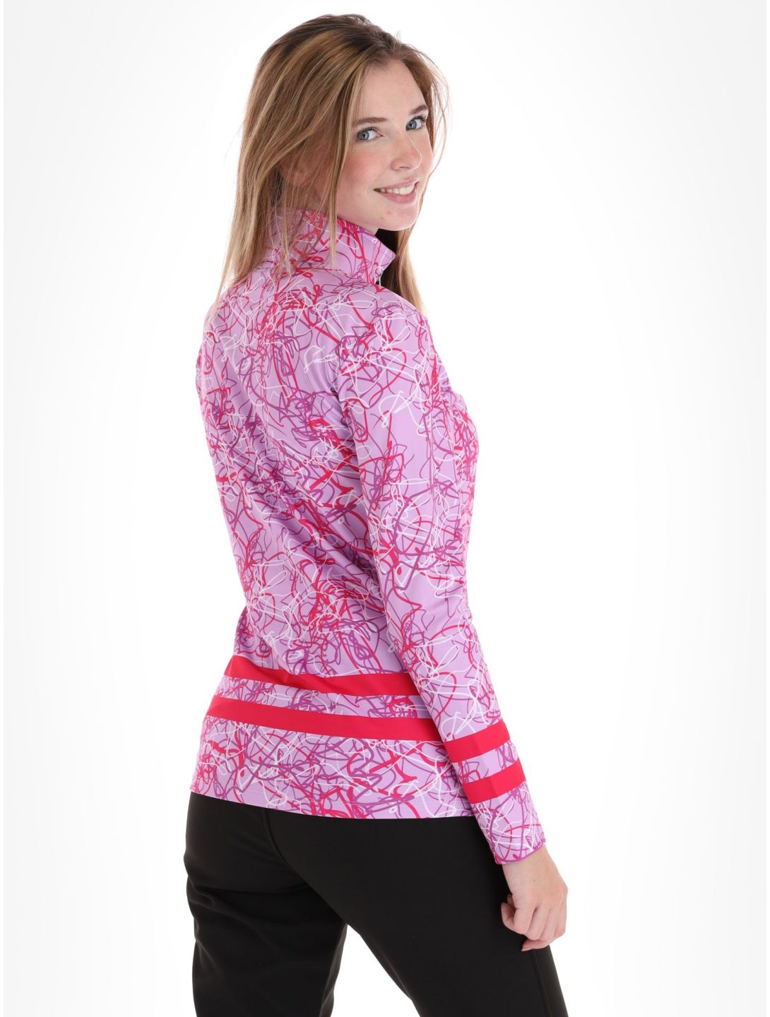 Kou Sportswear, Geolines pull de ski femmes Purple-Pink rose, violet 