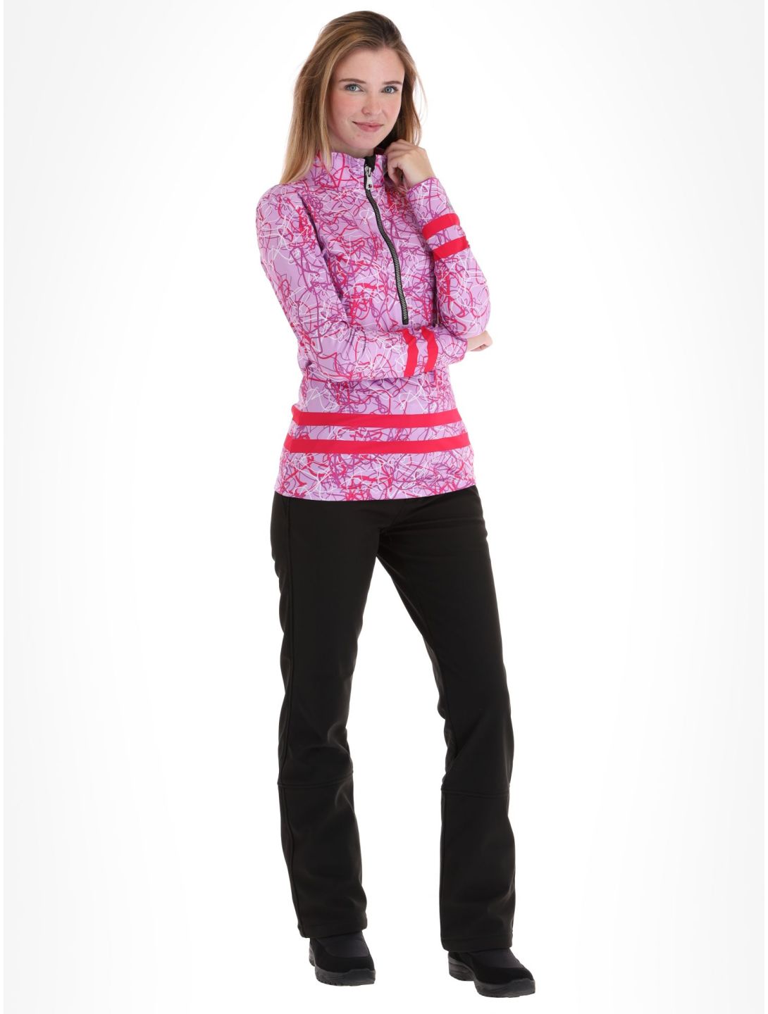 Kou Sportswear, Geolines pull de ski femmes Purple-Pink rose, violet 