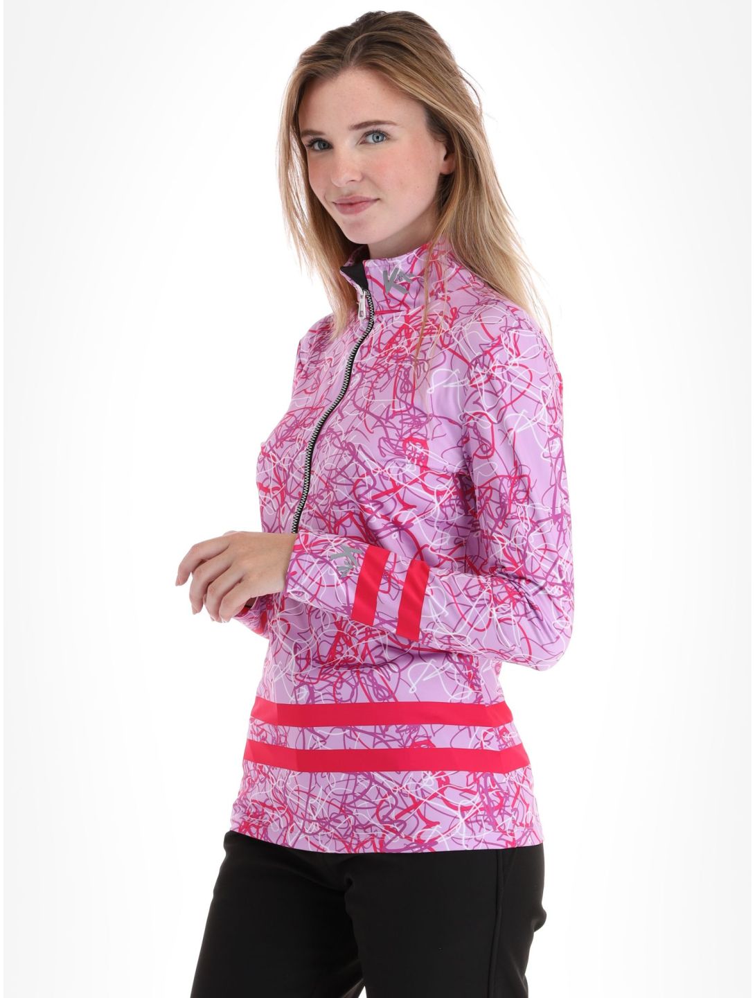 Kou Sportswear, Geolines pull de ski femmes Purple-Pink rose, violet 