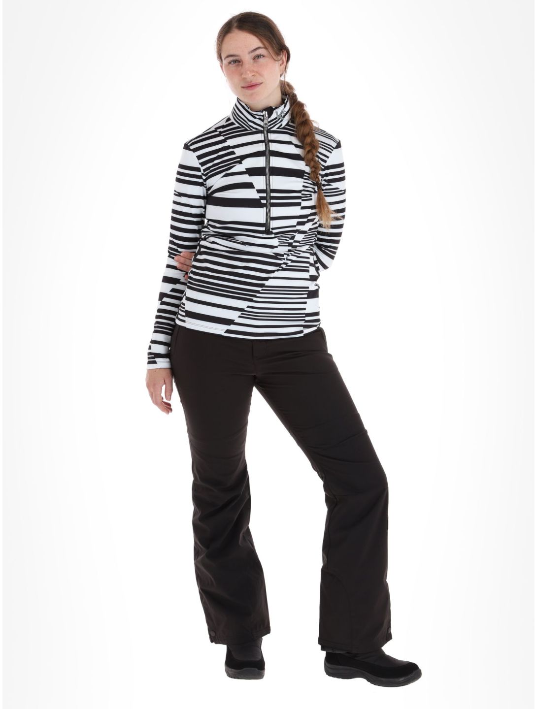 Kou Sportswear, Stripes pull de ski femmes Black-White blanc, noir 