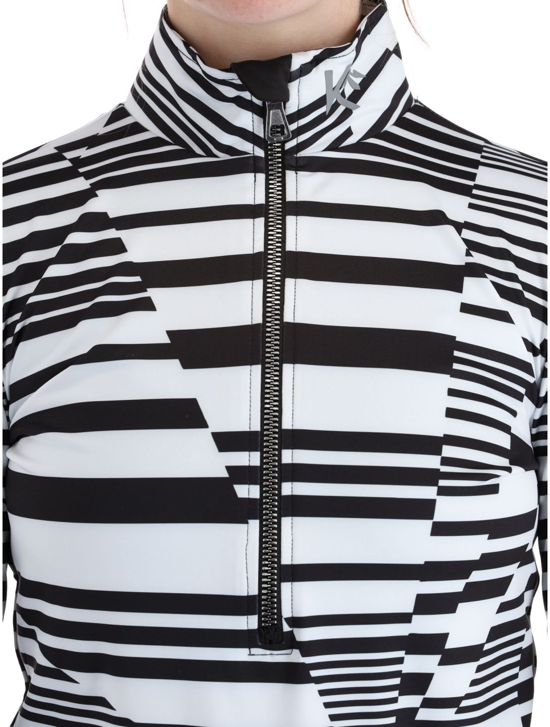 Kou Sportswear, Stripes pull de ski femmes Black-White blanc, noir 