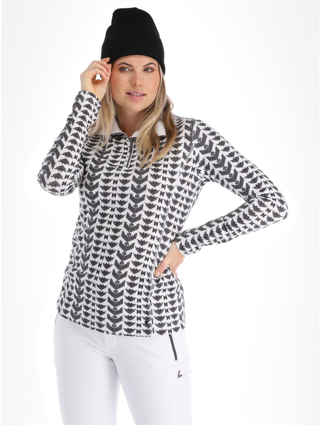 Luhta, Ahois pull de ski femmes Black blanc, noir 