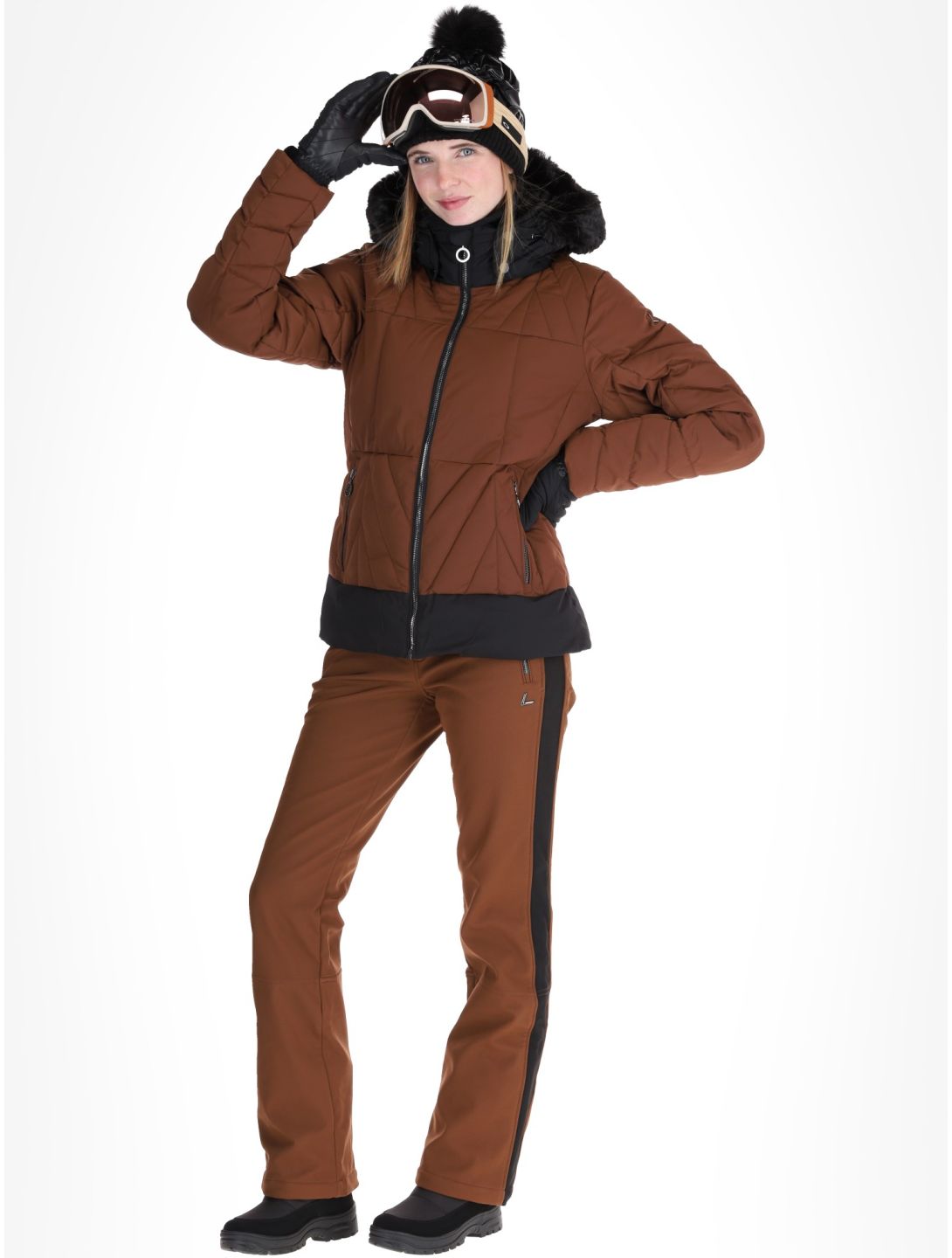 Luhta, Hakonkoski veste de ski femmes Chocolat brun 