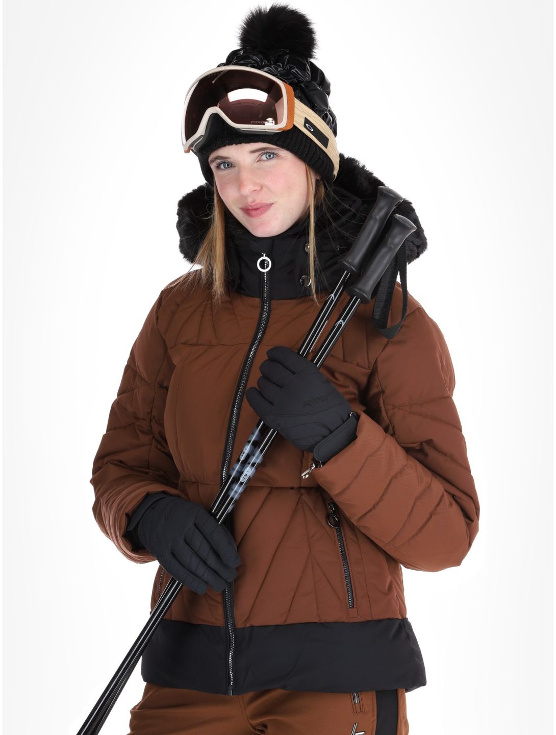 Luhta, Hakonkoski veste de ski femmes Chocolat brun 