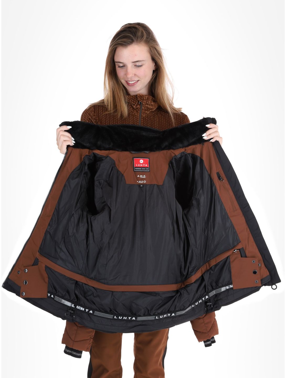 Luhta, Hakonkoski veste de ski femmes Chocolat brun 