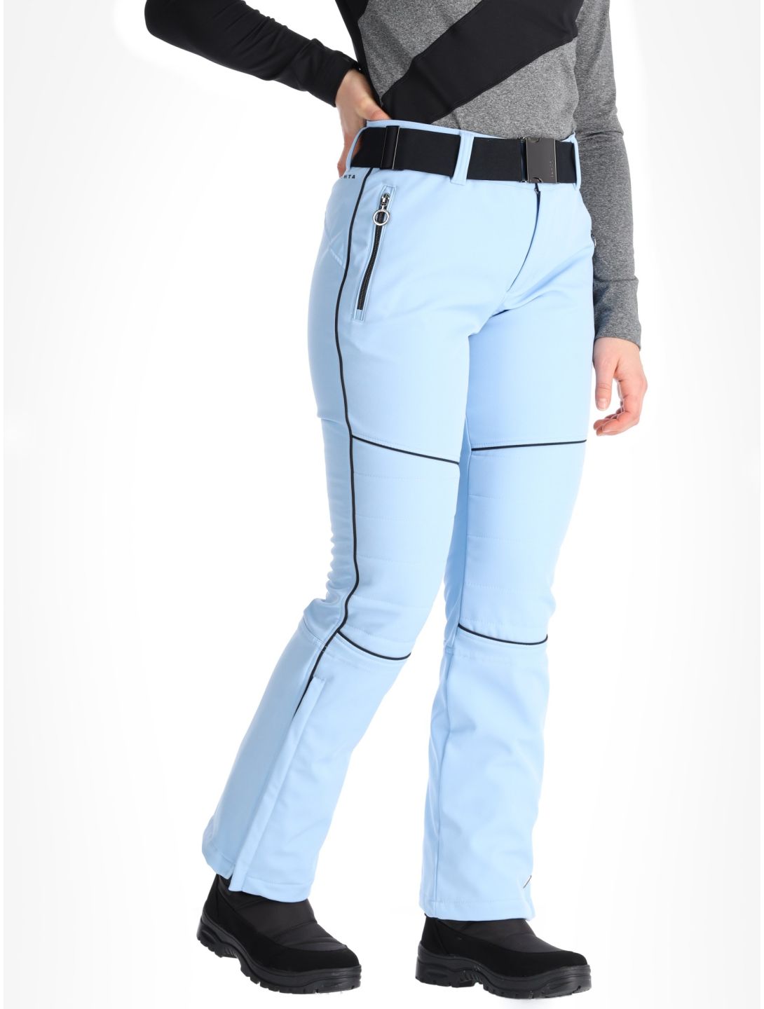 Luhta, Jaamalai C pantalon de ski en softshell modèle court femmes Light Blue bleu 