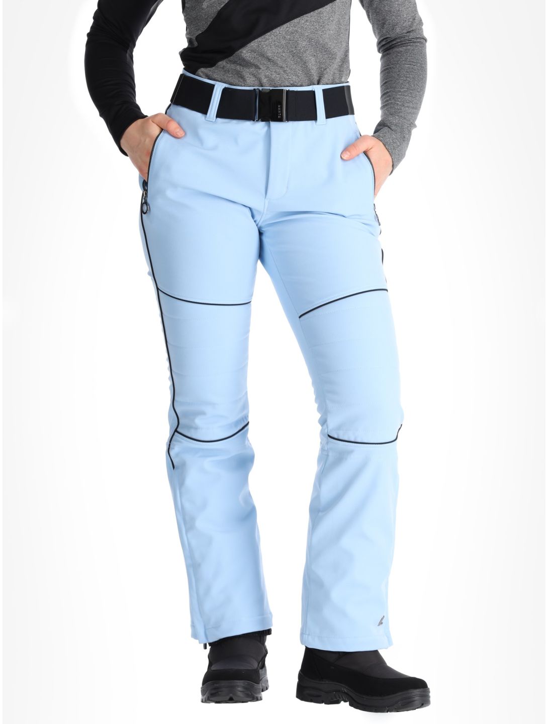 Luhta, Jaamalai C pantalon de ski en softshell modèle court femmes Light Blue bleu 