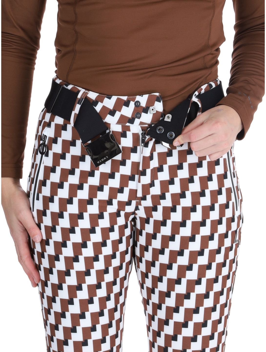 Luhta, Joentaus pantalon de ski en softshell femmes Chocolat brun 