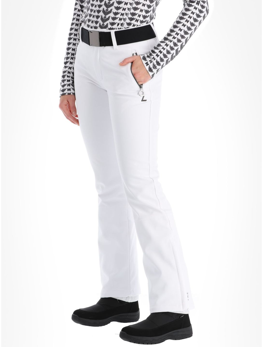 Luhta, Joentaus pantalon de ski en softshell femmes Optic White blanc 