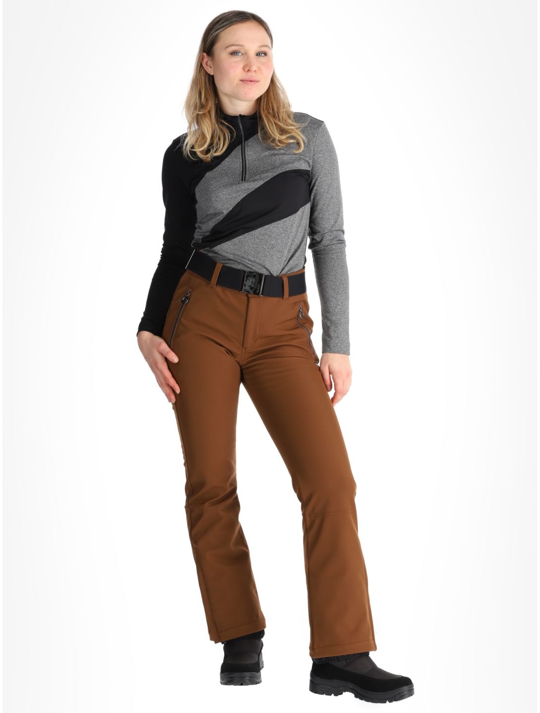 Luhta, Joentaus C pantalon de ski en softshell femmes Chocolat brun 