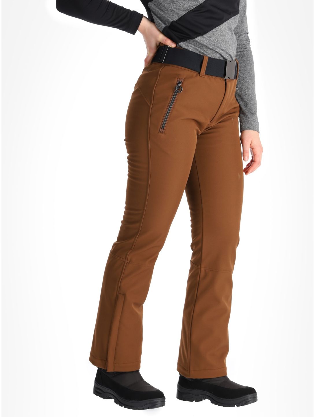 Luhta, Joentaus C pantalon de ski en softshell femmes Chocolat brun 