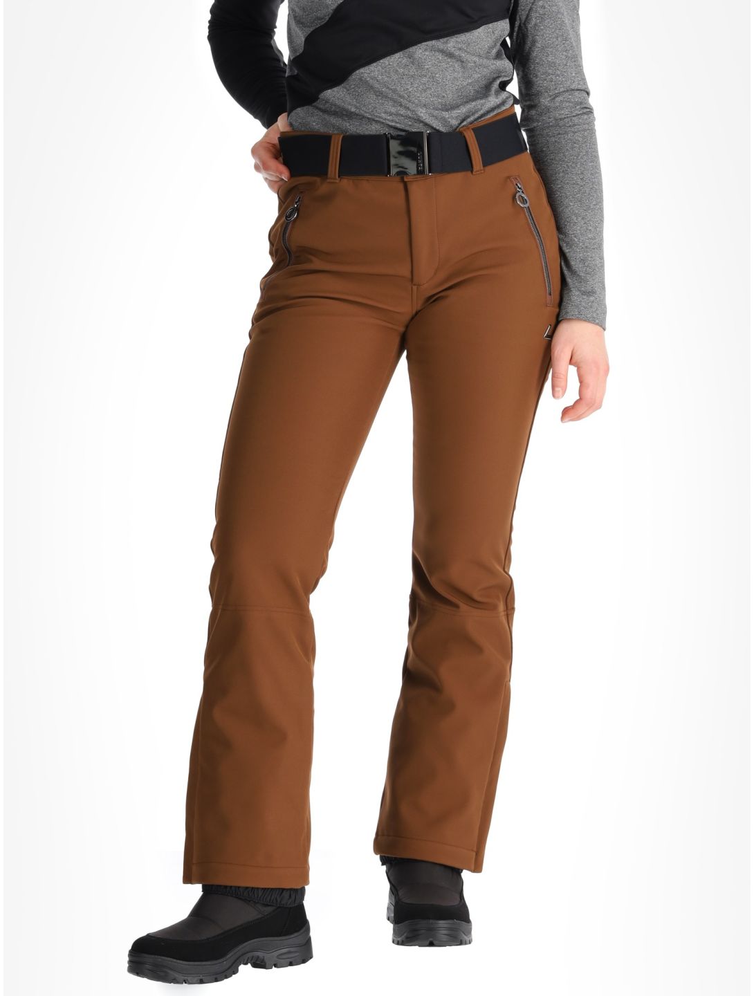 Luhta, Joentaus C pantalon de ski en softshell femmes Chocolat brun 