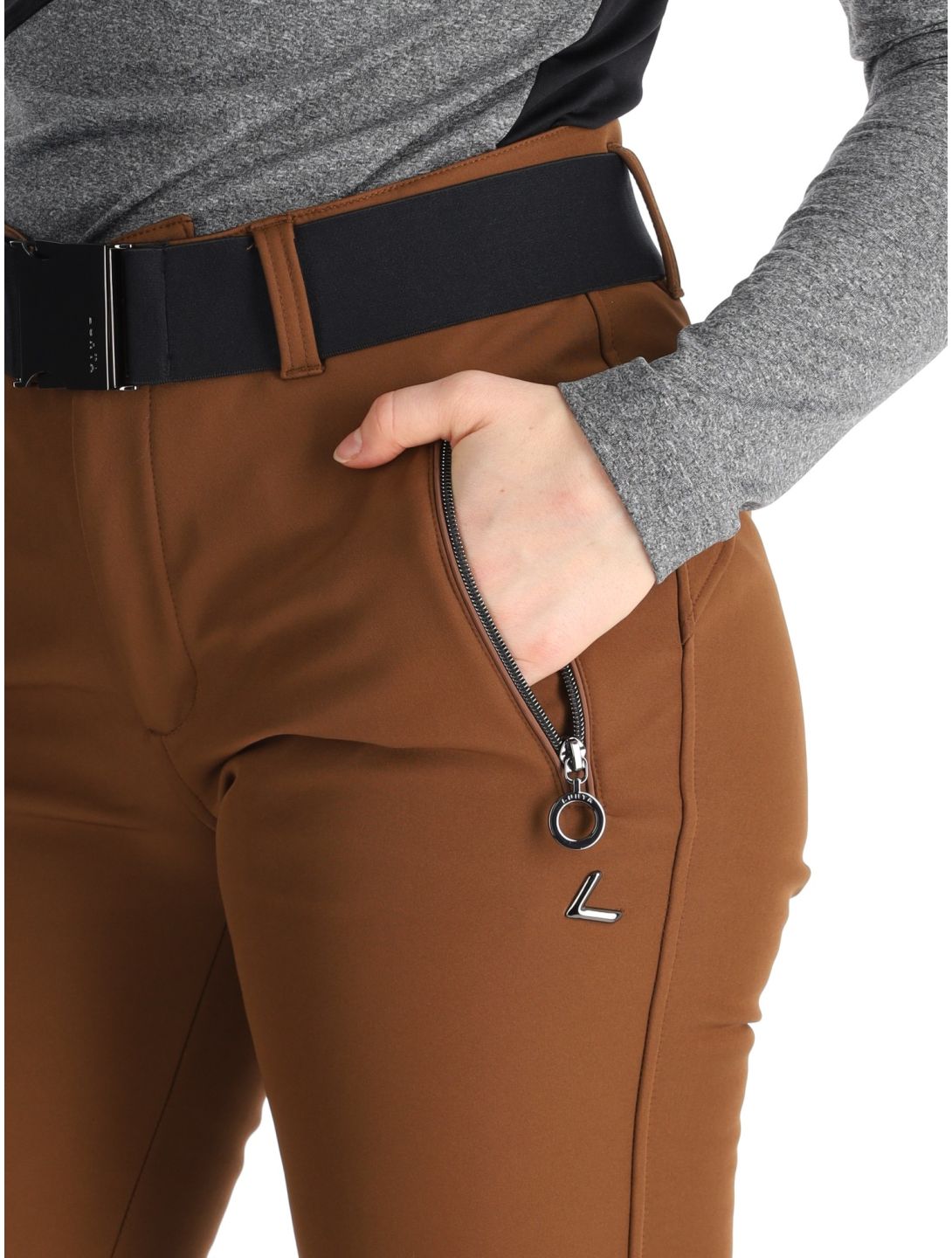 Luhta, Joentaus C pantalon de ski en softshell femmes Chocolat brun 