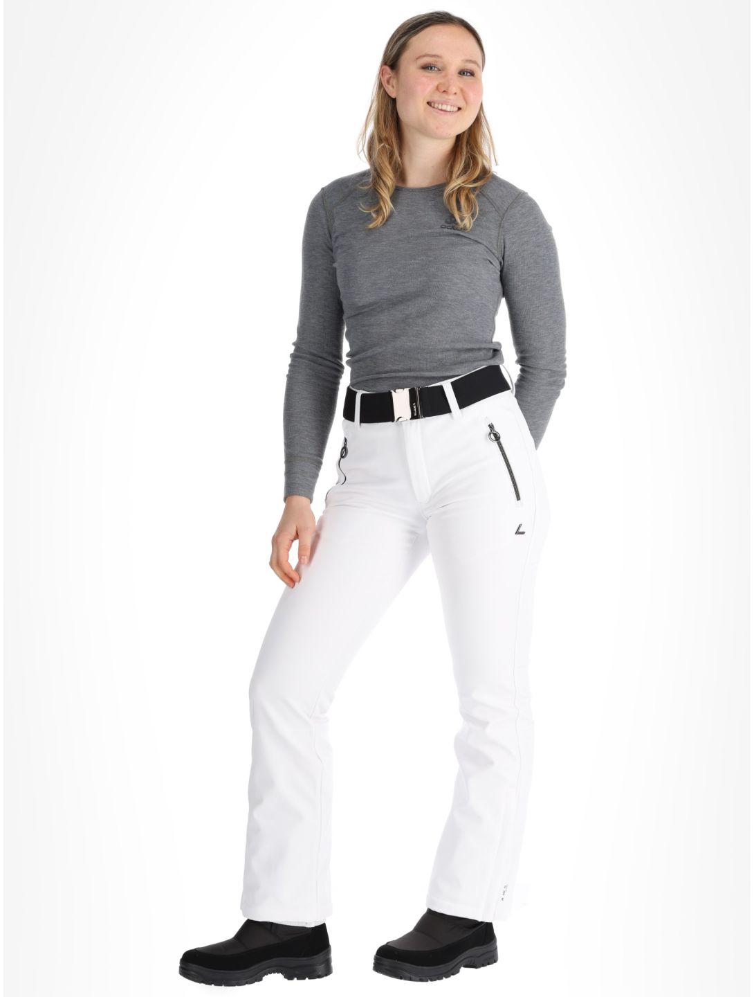 Luhta, Joentaus C pantalon de ski en softshell femmes Optic White blanc 