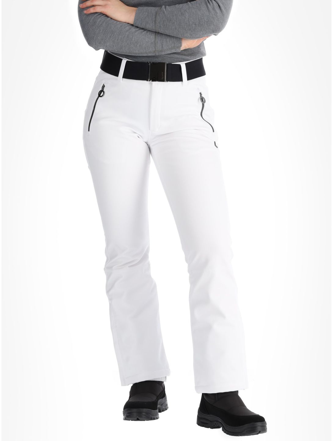 Luhta, Joentaus C pantalon de ski en softshell femmes Optic White blanc 