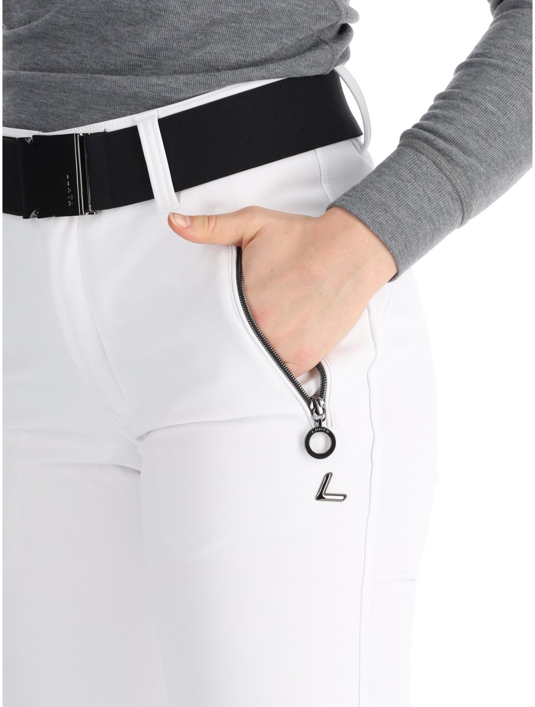 Luhta, Joentaus C pantalon de ski en softshell femmes Optic White blanc 