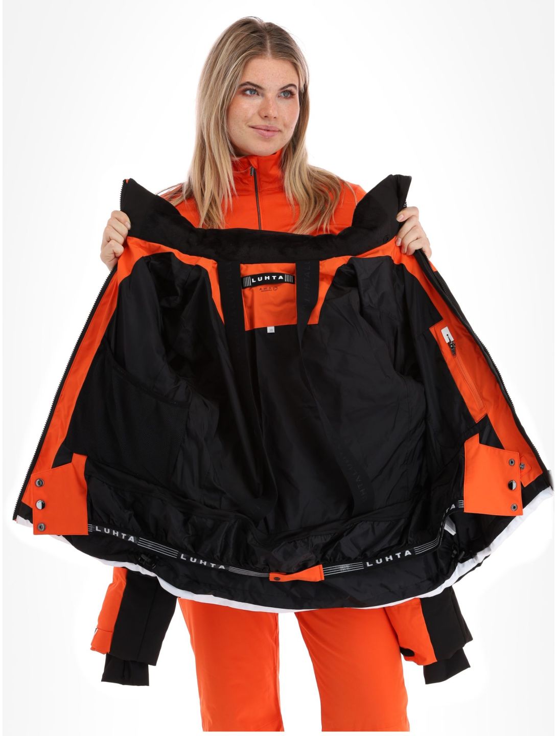 Luhta, Kaldoaivi veste de ski femmes Orange blanc, noir, orange 