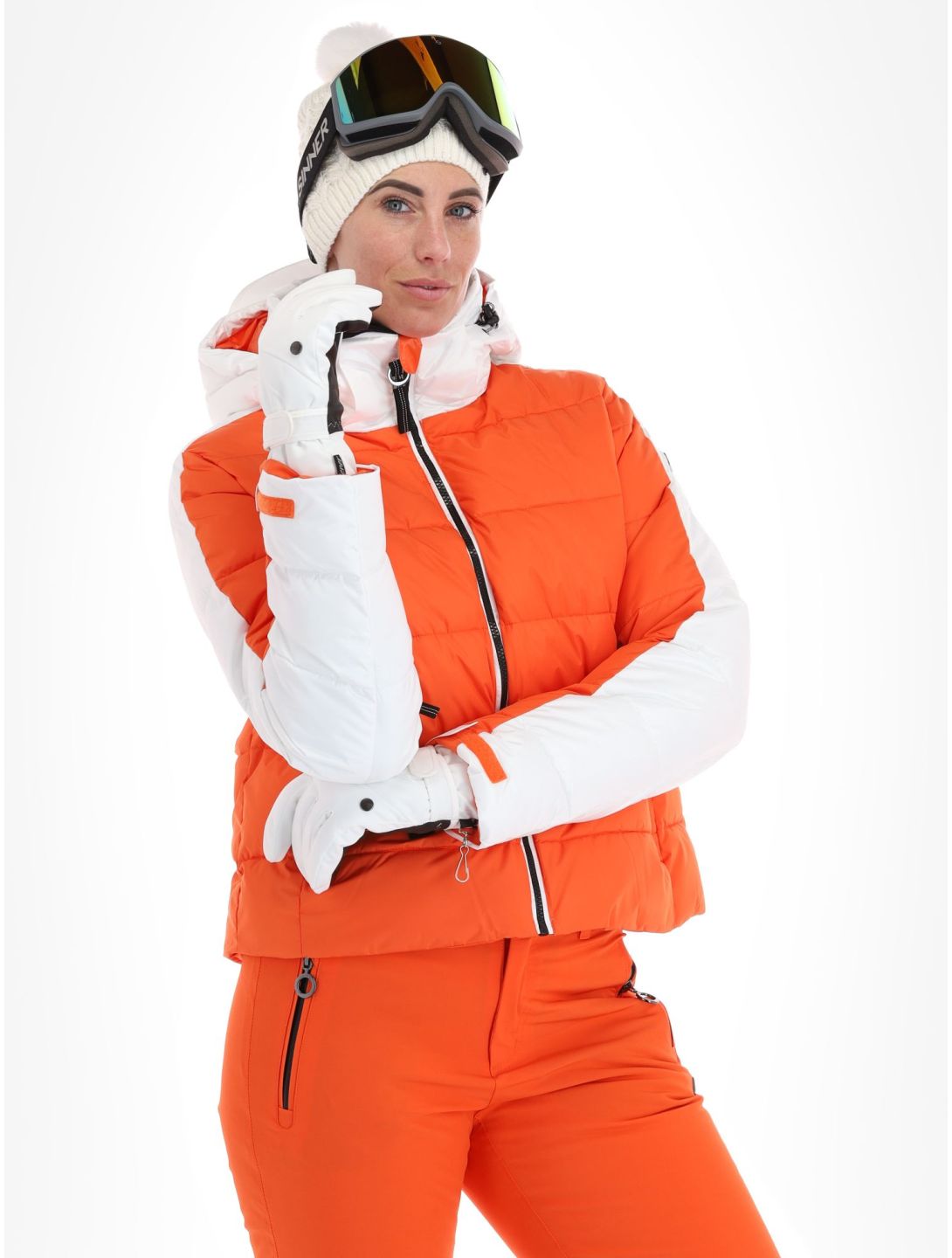 Luhta, Karhutunturi veste de ski femmes Orange blanc, orange 