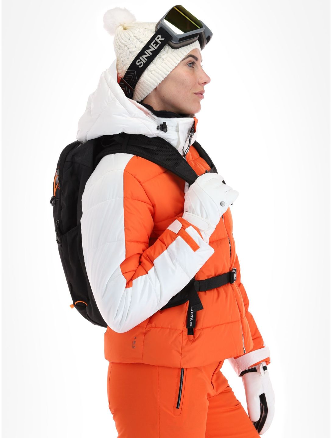 Luhta, Karhutunturi veste de ski femmes Orange blanc, orange 