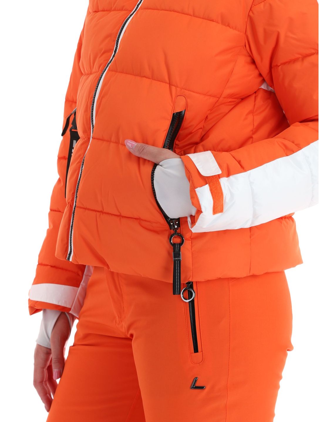 Luhta, Karhutunturi veste de ski femmes Orange blanc, orange 