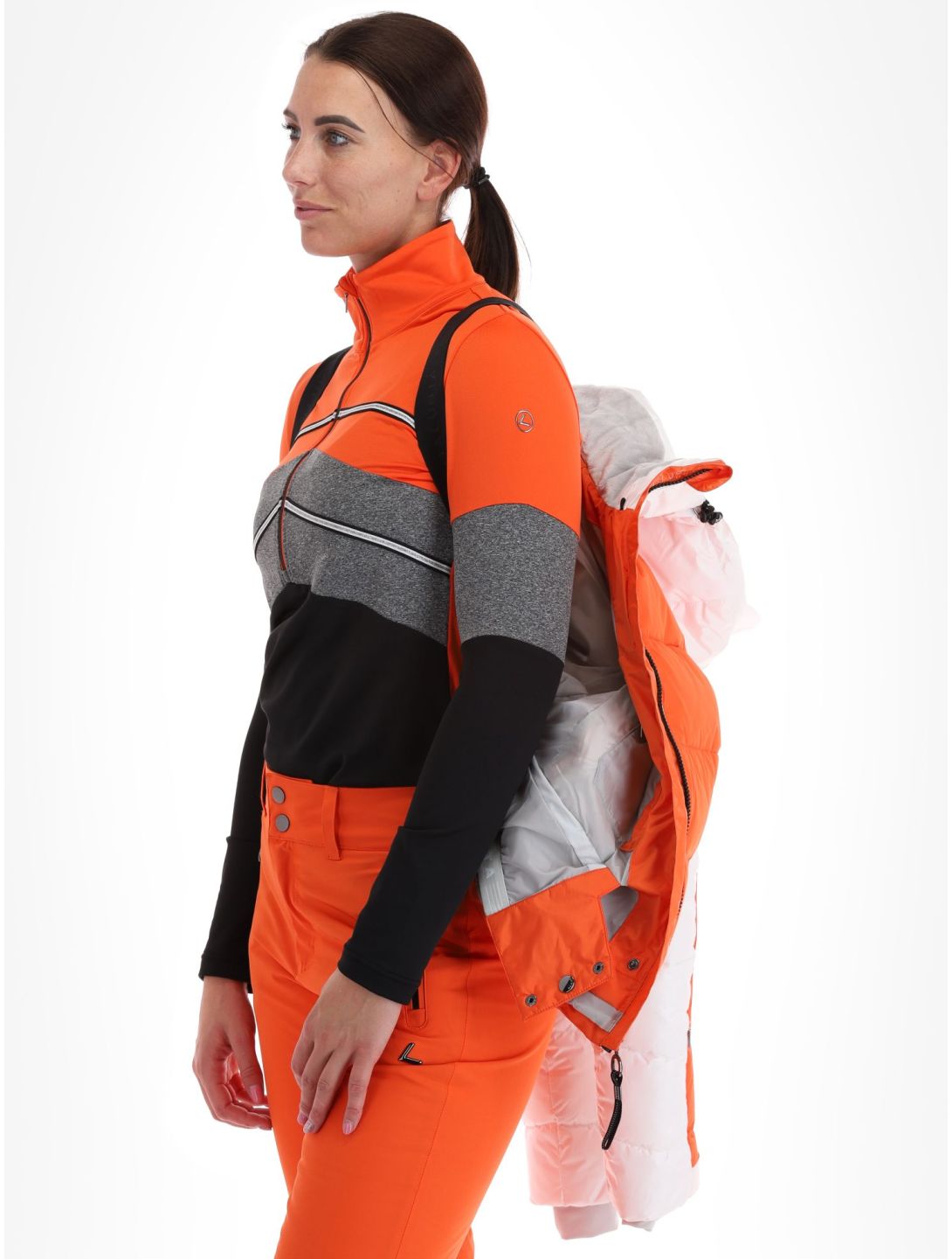 Luhta, Karhutunturi veste de ski femmes Orange blanc, orange 