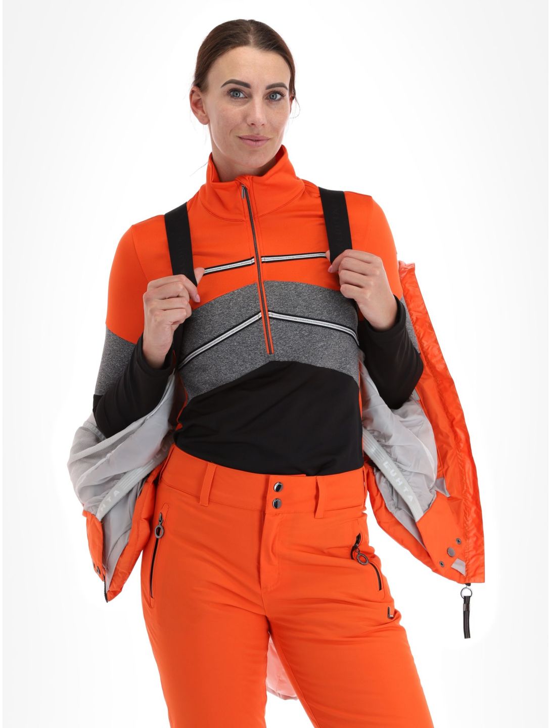 Luhta, Karhutunturi veste de ski femmes Orange blanc, orange 