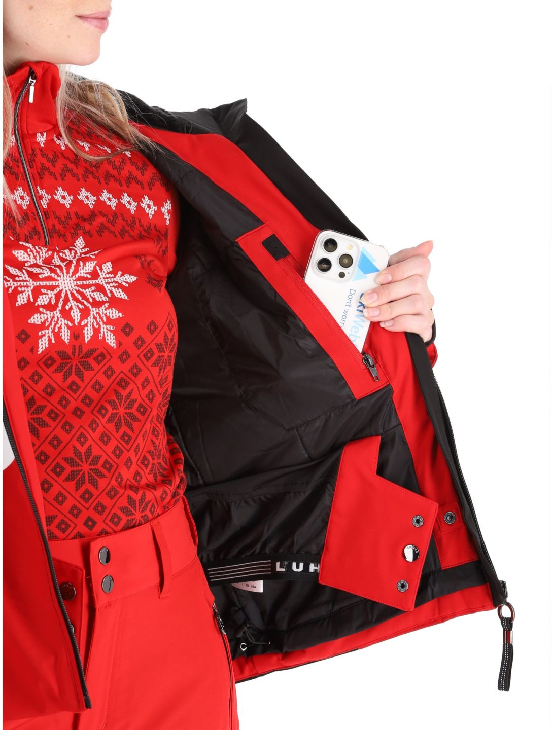 Luhta, Lintula veste de ski femmes Cranberry rouge 