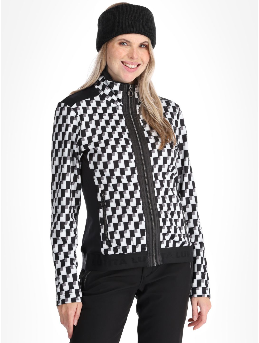 Luhta, Lompola gilet femmes Black / White blanc, noir 