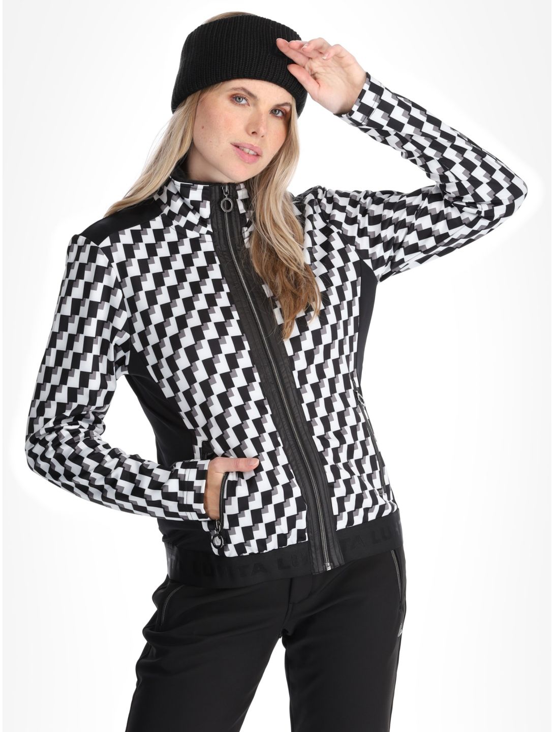 Luhta, Lompola gilet femmes Black / White blanc, noir 