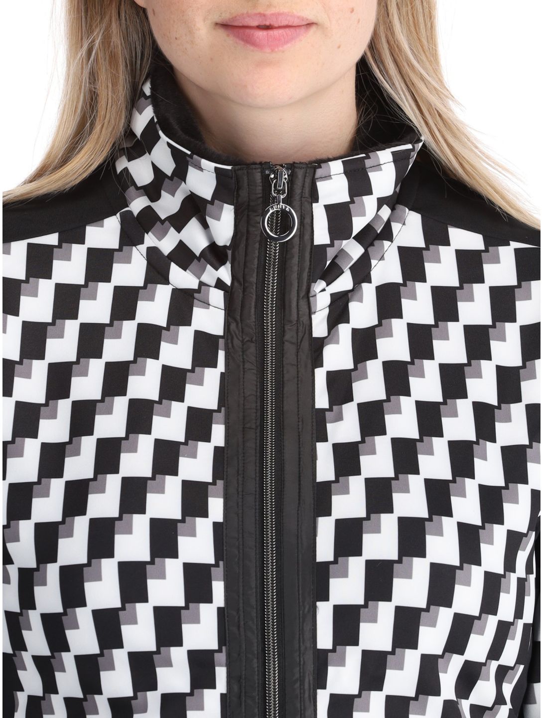 Luhta, Lompola gilet femmes Black / White blanc, noir 