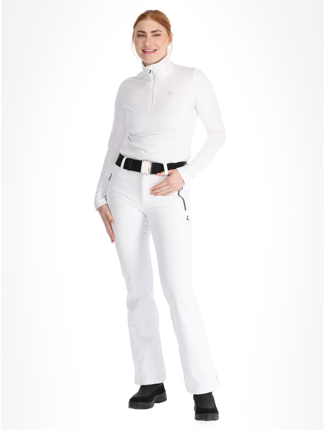 Luhta, Joentaus pantalon de ski en softshell femmes Optic White blanc 