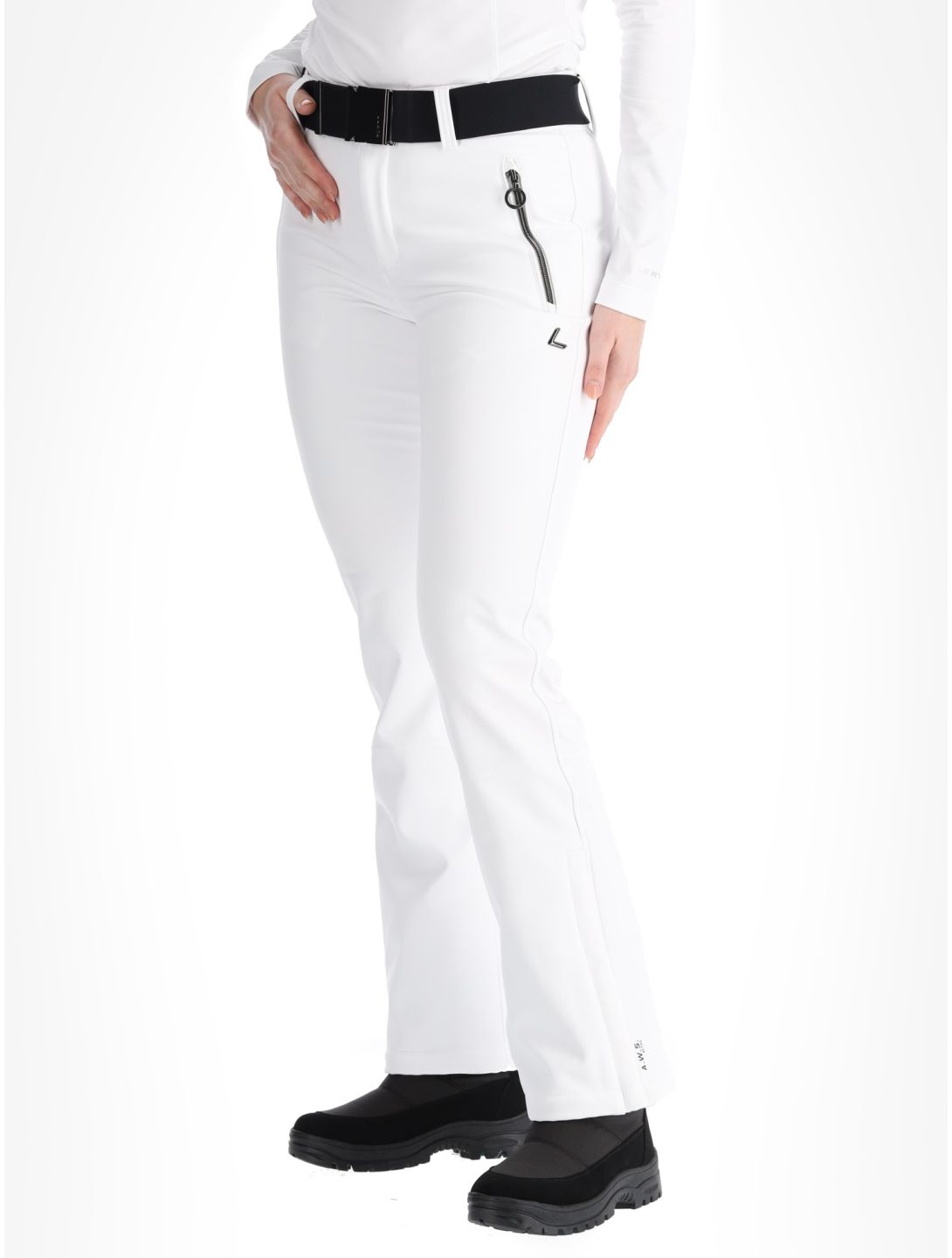 Luhta, Joentaus pantalon de ski en softshell femmes Optic White blanc 