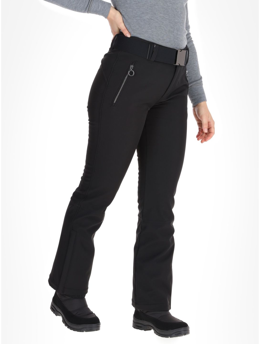 Luhta, Joentaus C pantalon de ski en softshell modèle court femmes Black noir 