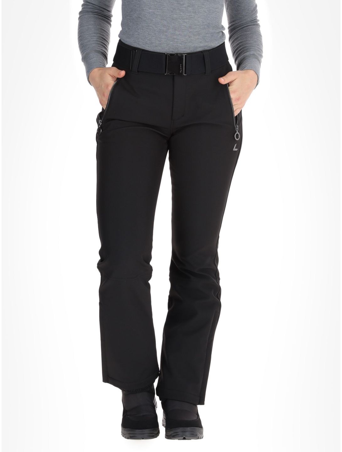 Luhta, Joentaus C pantalon de ski en softshell modèle court femmes Black noir 