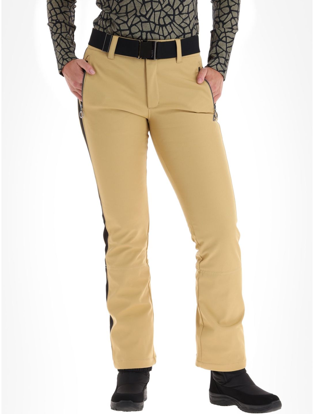 Luhta, Reututunturi pantalon de ski en softshell femmes Cafe Au Lait beige, noir 