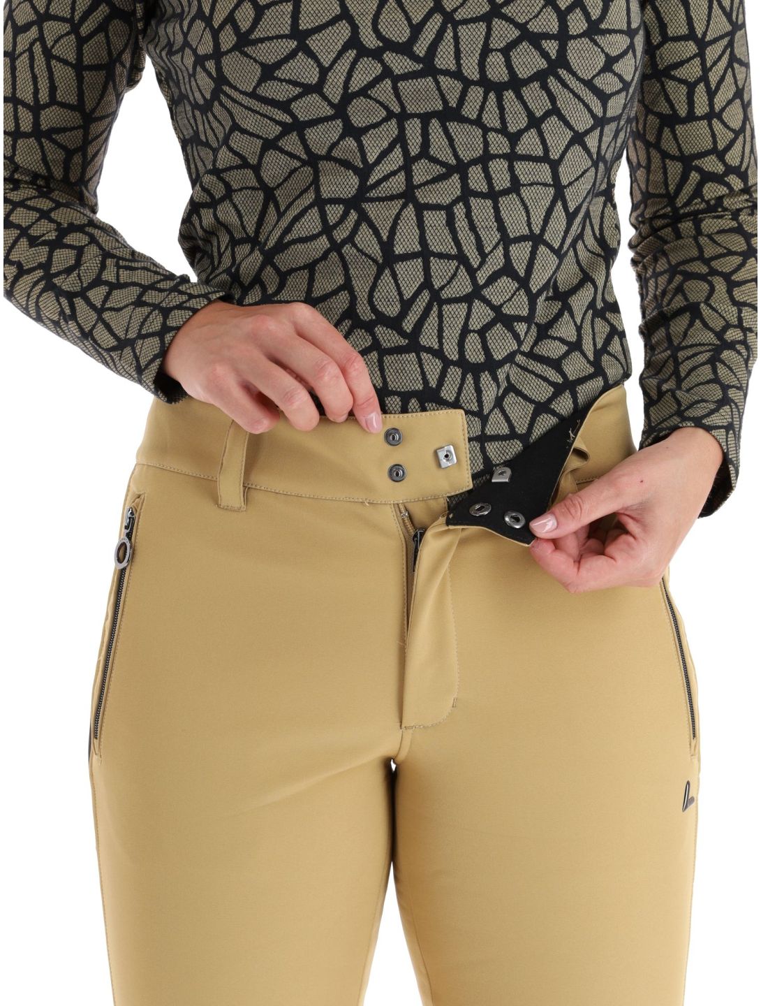 Luhta, Reututunturi pantalon de ski en softshell femmes Cafe Au Lait beige, noir 