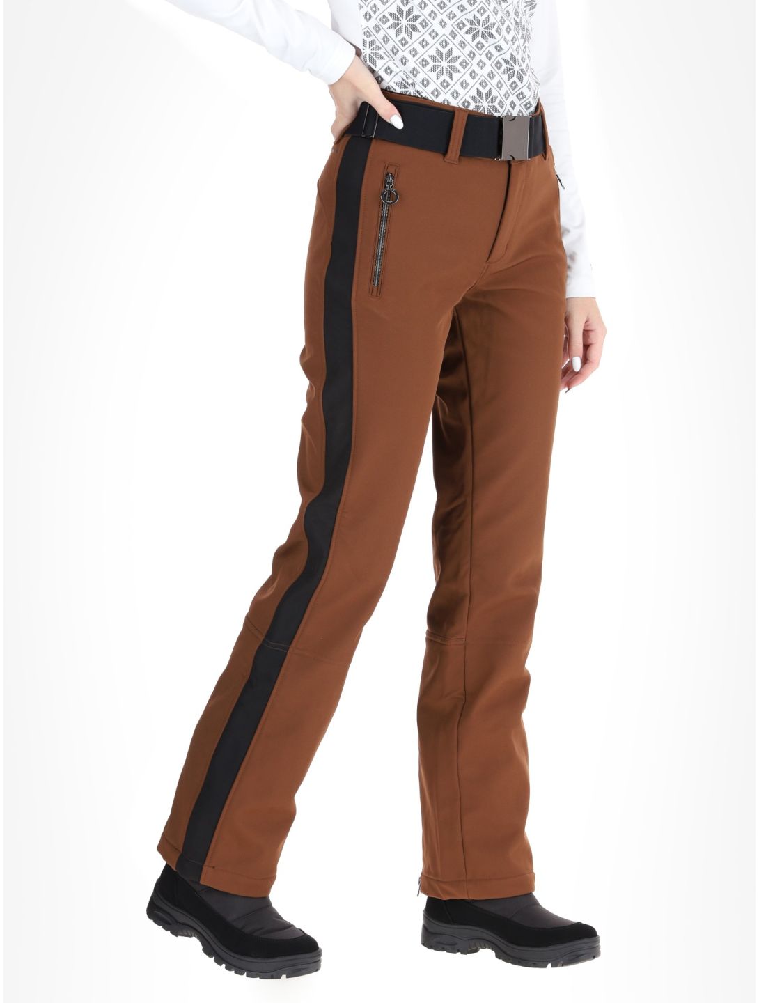 Luhta, Reututunturi pantalon de ski en softshell femmes Chocolat brun 