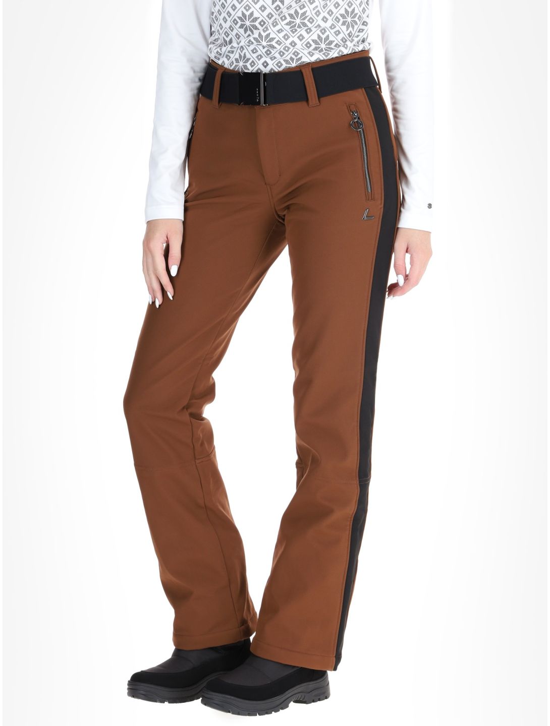 Luhta, Reututunturi pantalon de ski en softshell femmes Chocolat brun 