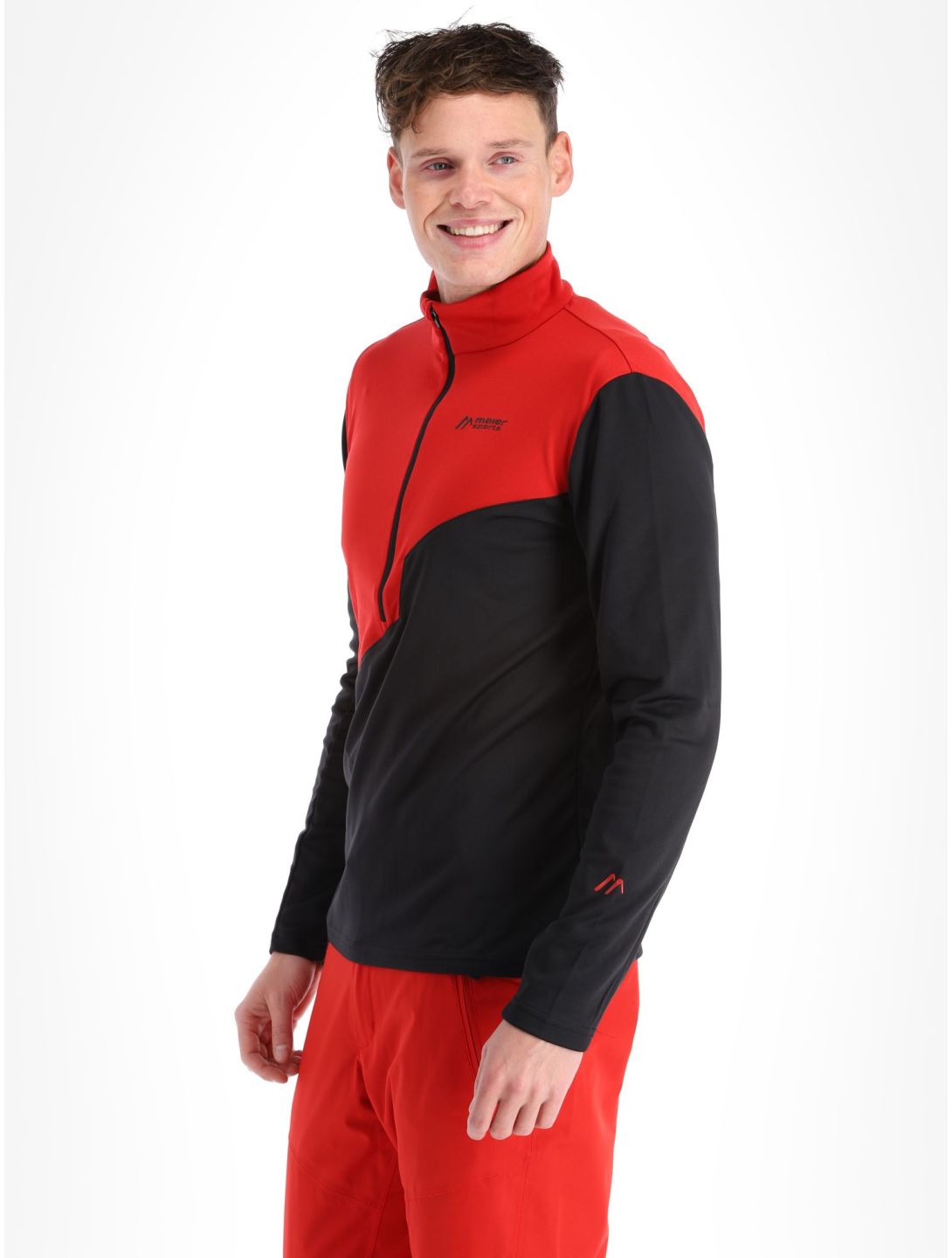 Maier Sports, Astun Jersey pull de ski hommes Salsa / Black rouge 