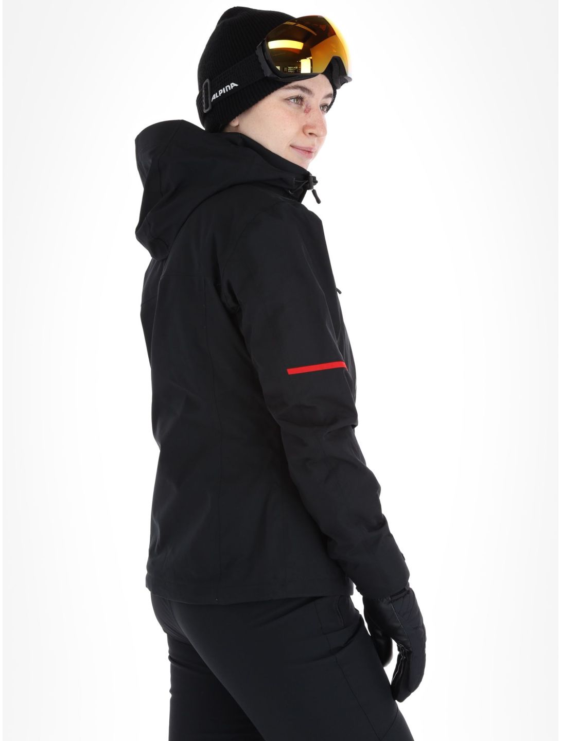 Maier Sports, Lunada veste de ski femmes Black / Salsa noir, rouge 