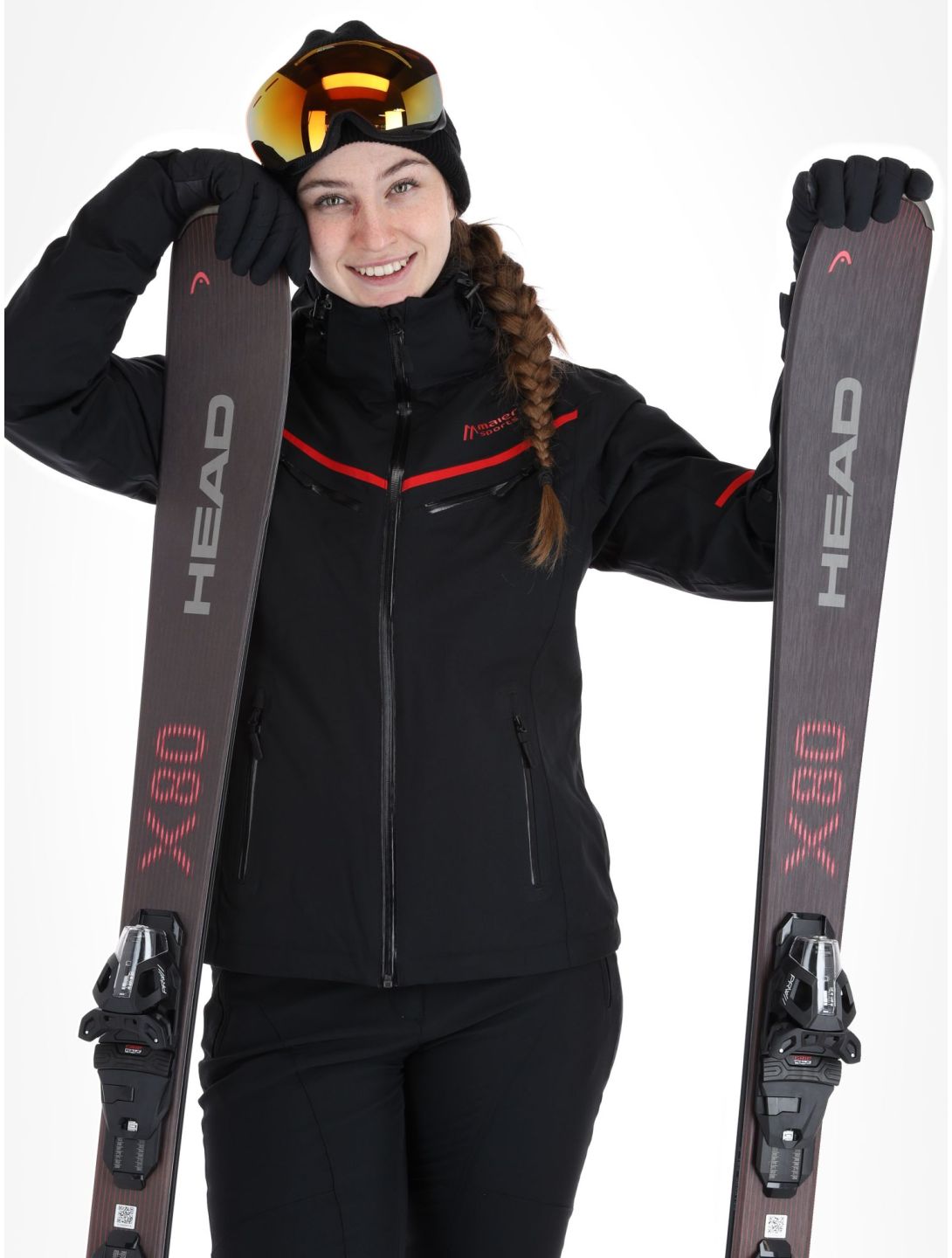 Maier Sports, Lunada veste de ski femmes Black / Salsa noir, rouge 