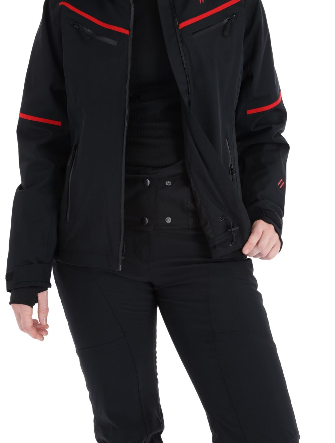 Maier Sports, Lunada veste de ski femmes Black / Salsa noir, rouge 