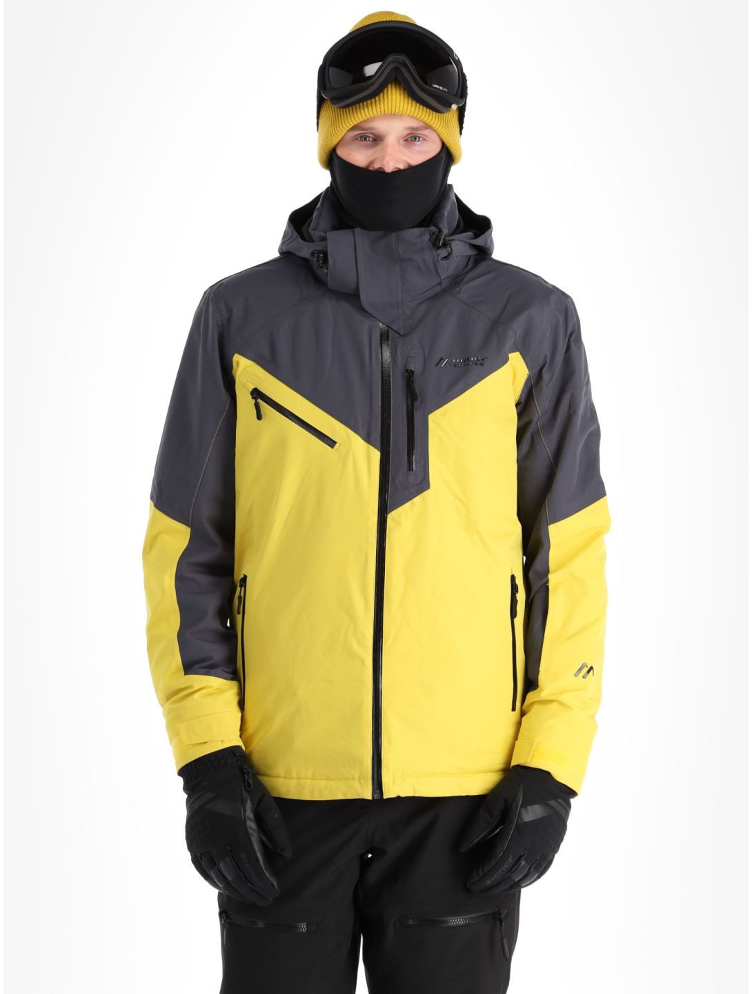 Maier Sports, Pajares veste de ski hommes Byzantin / Graphite gris, jaune 